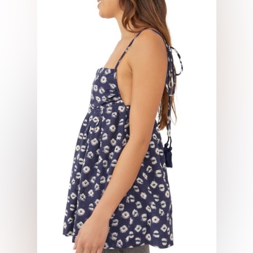 $109 Retail NWT Women’s Free People Molly Sleeveless Cotton Tunic Indigo - Small - Picture 3 of 9